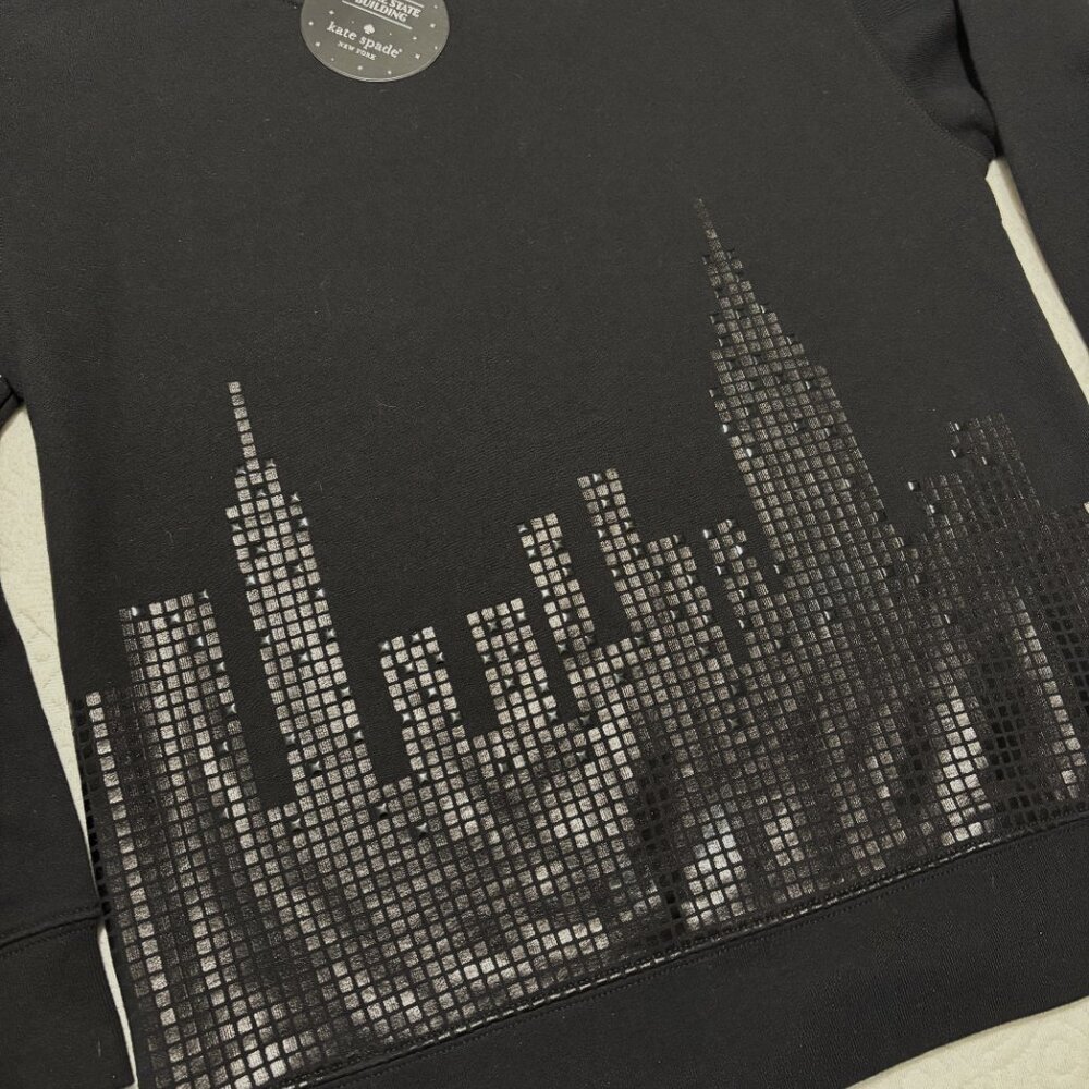 RARE  HTF Kate Spade NY Empire Building Black Sweater